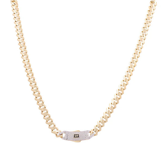 14K Yellow Gold Monaco Edge Chain / Stone: Cz / Size: 6.5mm 20" / Weight: 17.9gr / 301-61065-6.5mm.24"