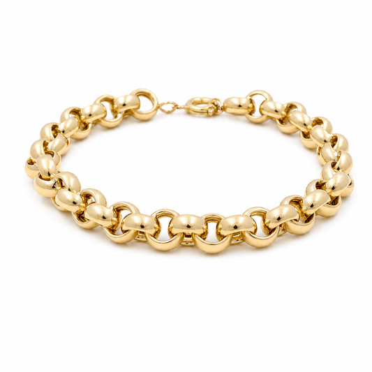 10K Yellow Gold Women's Rolo Bracelet / Size: 7.5" 7.5mm/ Weight: 9.1GR / DQWB0RL-5