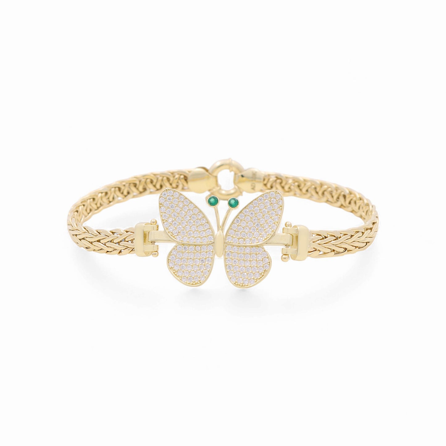 10K Yellow Gold Women's Fancy Link Bracelet W/Butterfly / Size: 7" / Weight: 8.7 GR / P10S-106