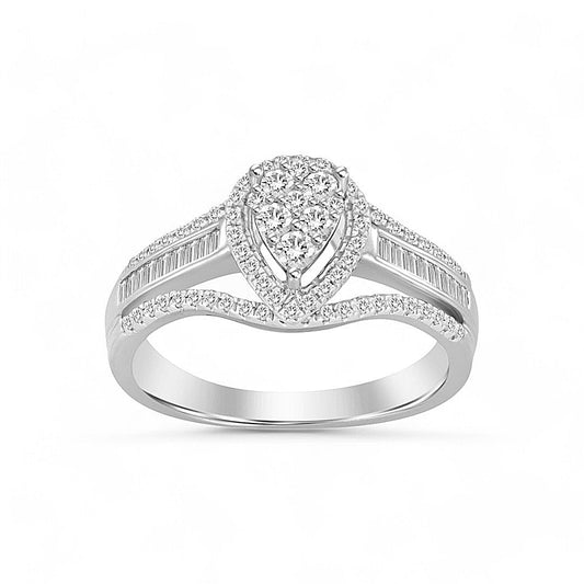 10K White Gold Women's Diamond Ring 0.50CT / Size 6.5/ 251124W