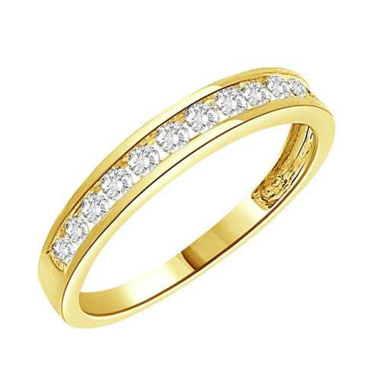 14K Yellow Gold Diamond Women's Band Ring / Stone: 0.35CT / Size: 7 / 66838Y
