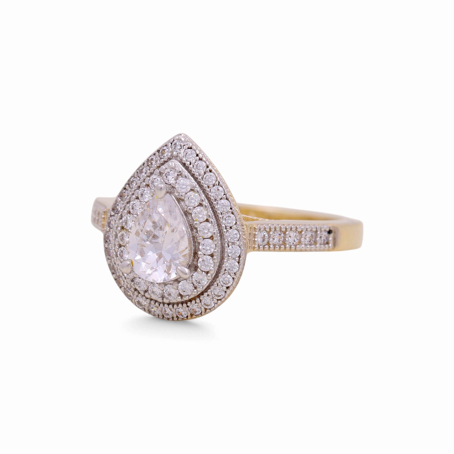 14K Yellow Gold Women's Engagement Ring / Stone: Cz / Size: 7 / Weight: 4 GR / KEEWR4ER-2