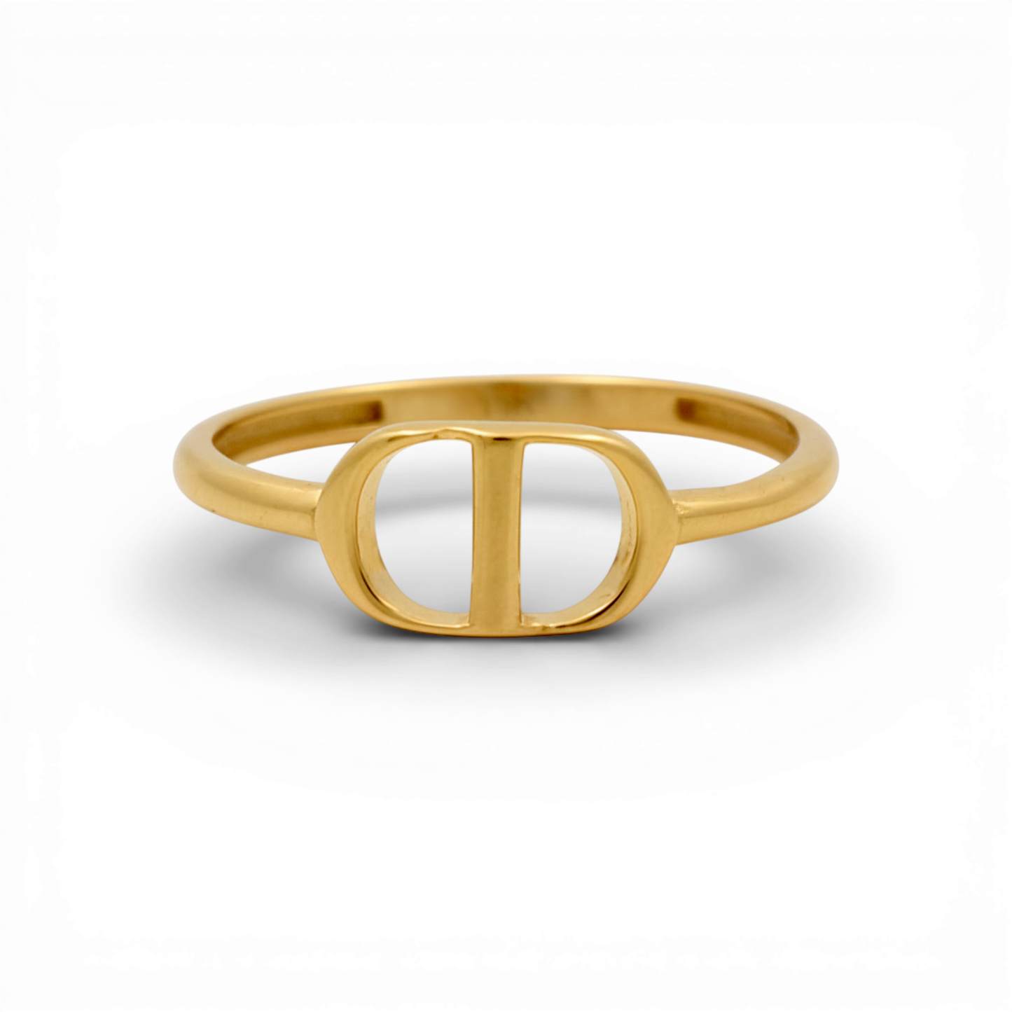 14K Yellow Gold CD Women's Ring / Size: 7.5 / Weight: 1.4 GR / P55R-87
