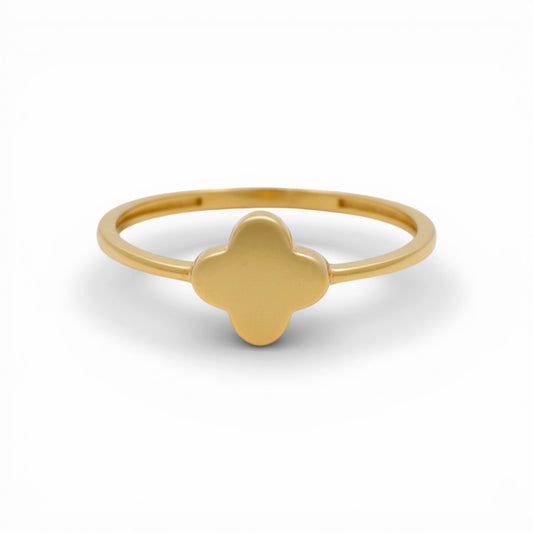 10K Yellow Gold Clover Women's Ring / Size: 7.75 / Weight: 0.9 GR / DQWR0CLV