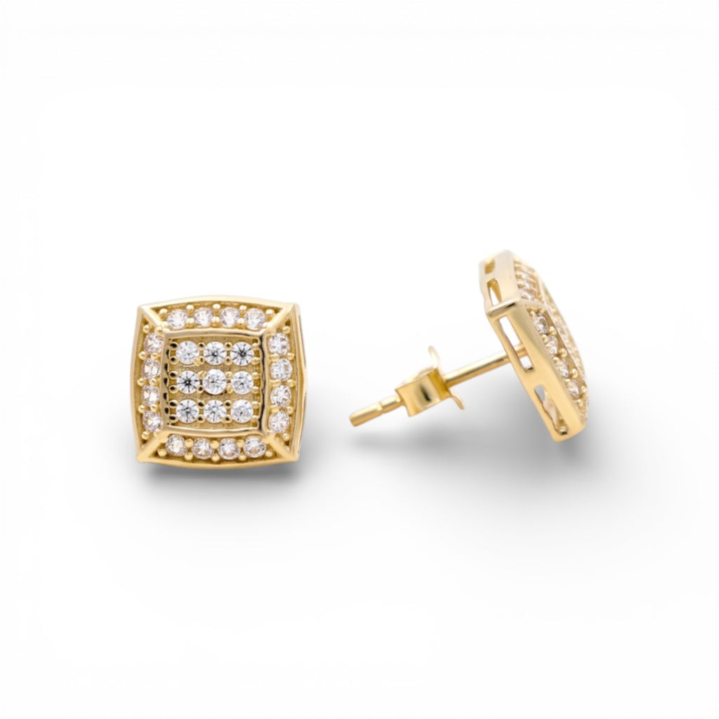 10K Yellow Gold RD Fashion Stud Earrings with Cz / Weight: 2.2 GR / DQES0FS-5