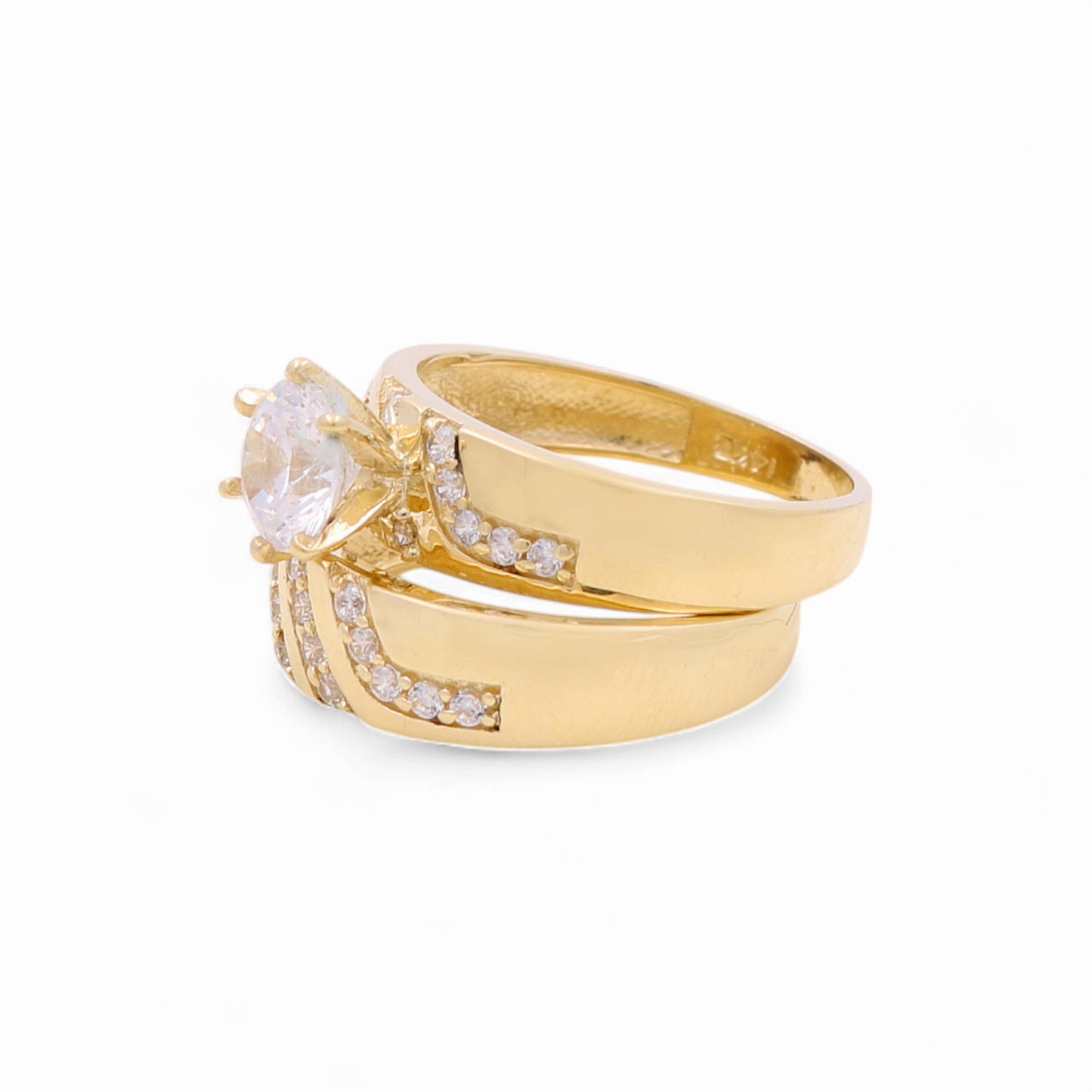 14K Yellow Gold Women’s Bridal Set / Stone: Cz / Size: 7 / Weight: 6.8 GR / CEEWR4BS-11