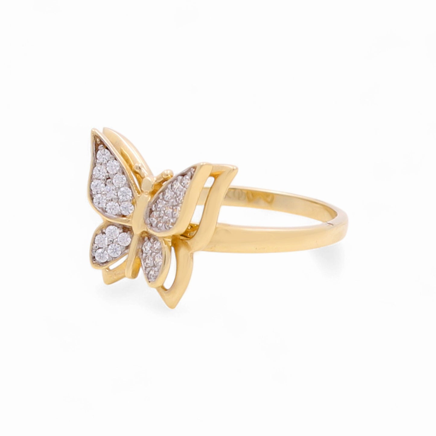 14k Butterfly Women's Ring with Cz / Weight 2.6 GR / BOWR4BT-4