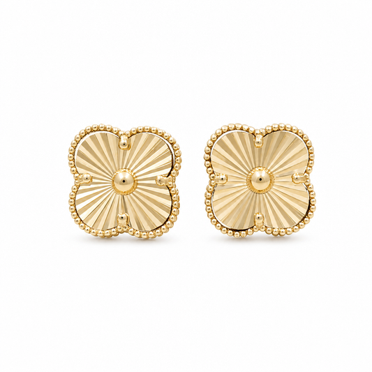 10K Yellow Gold Clover Stud Earrings / Size: 10MM / Weight: 2.5 GR / DQES0CLV-4