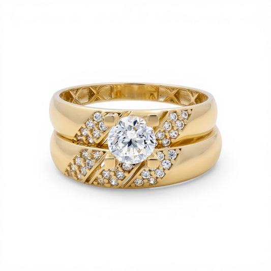 10K Yellow Gold Women’s Bridal Set / Stone: Cz / Size: 8.5 / Weight: 3.8 GR / CQWR0BS-3