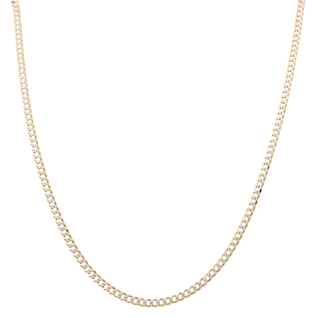 14K Yellow Gold Solid Curb Chain / Size: 3mm 18" / Weight: 5.3 GR / FCEECH4CB3-18