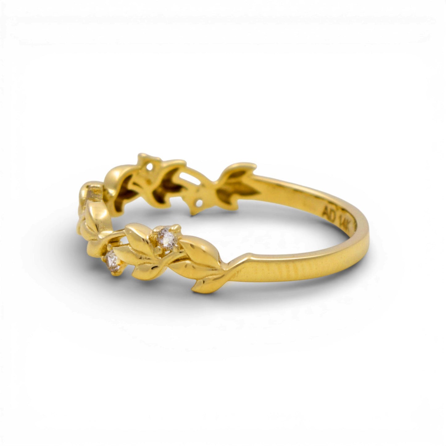 14K Yellow Gold Fashion Women's Ring With Cz / Size: 7.5 / Weight: 1.5 GR / Y25-375