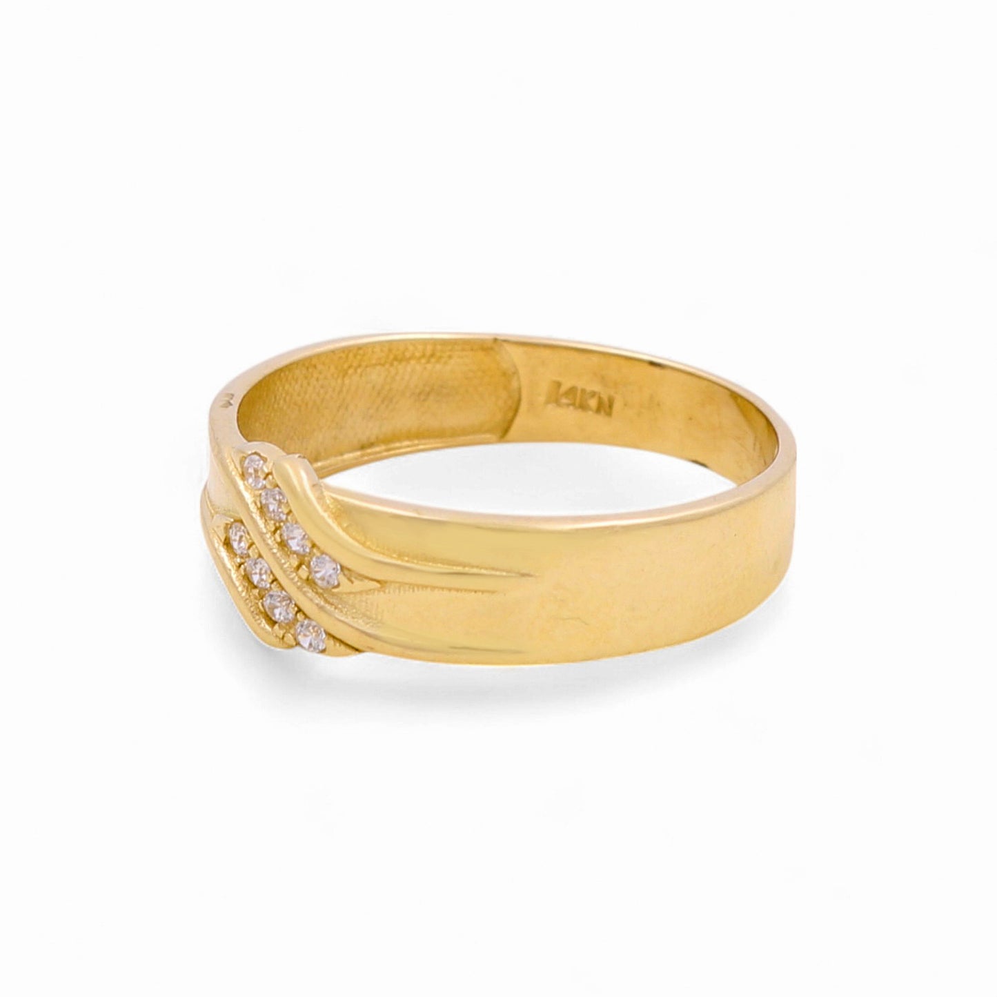 14K Yellow Gold Men’s Wedding Band / Stone: Cz / Size: 10.5 / Weight: 2.6 GR / CEEMWB4BS-17