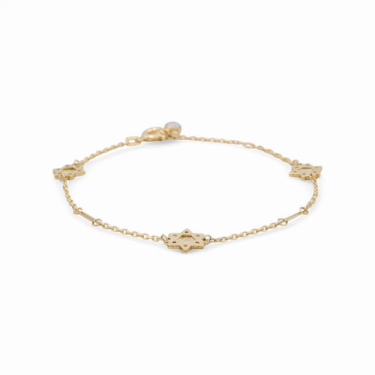 14K Yellow Gold Women's Bracelet with Star of David / Size: 7” / Weight: 2.6 GR / DPWB4ST-1