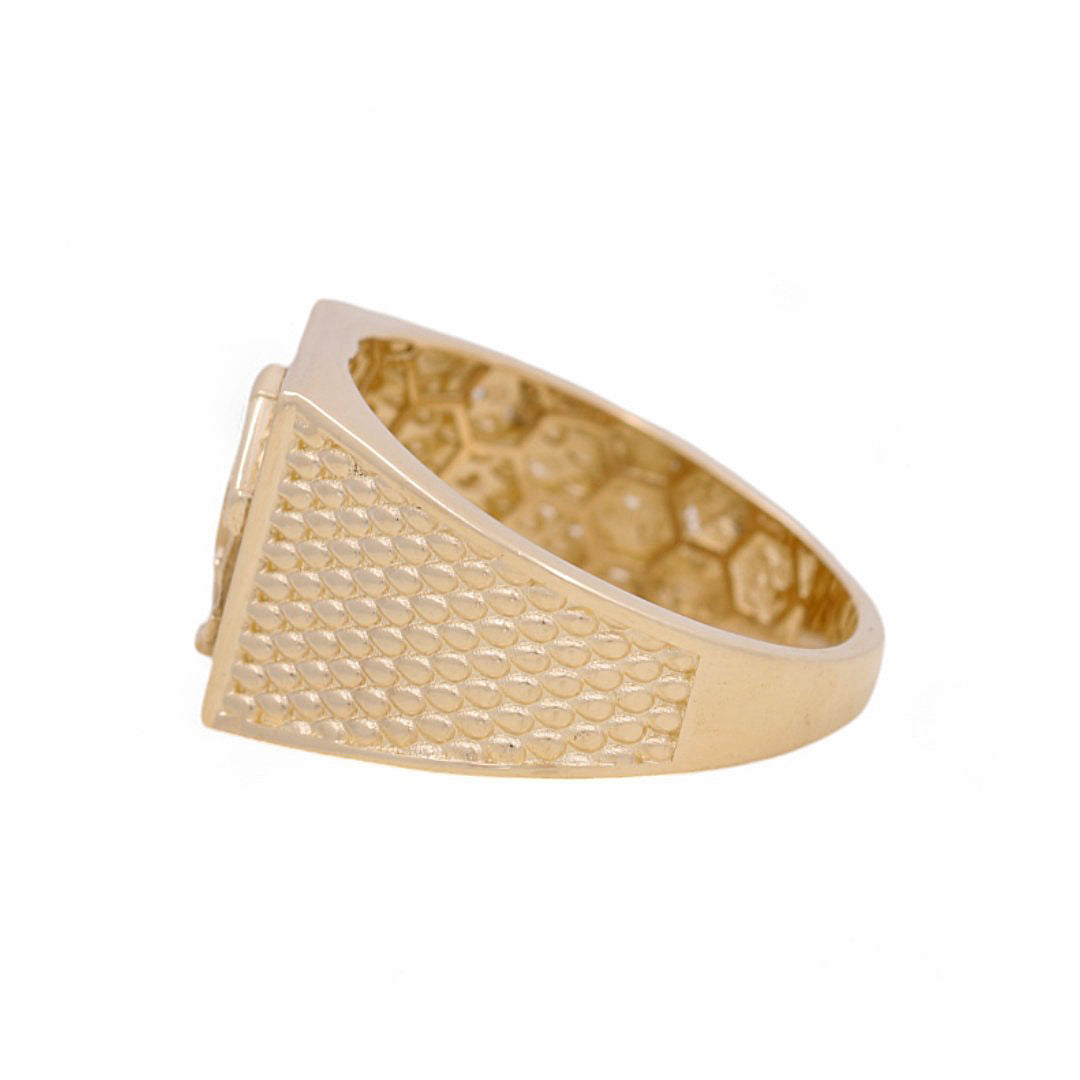 14K Yellow Gold Men’s Anchor Fashion Ring / CZ / Size 10 / Weight: 5.4 GR / COMR4FS-38