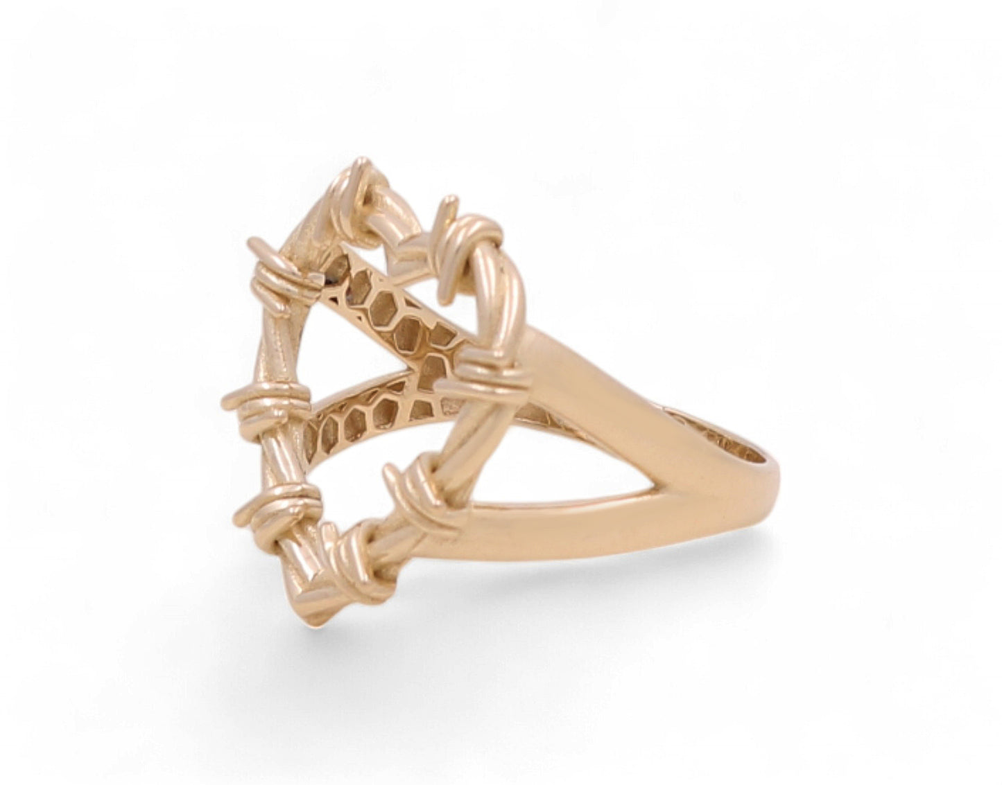14K Yellow Gold Woman's Karol G Heart Ring / Size: 9 / Weight: 3.2 GR / DOWR4HR