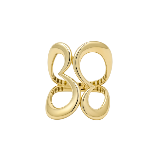 14K Yellow Gold Fashion Hearts Women's Ring / Size: 7.5 / Weight: 3.5 GR / DQWR4HR-5