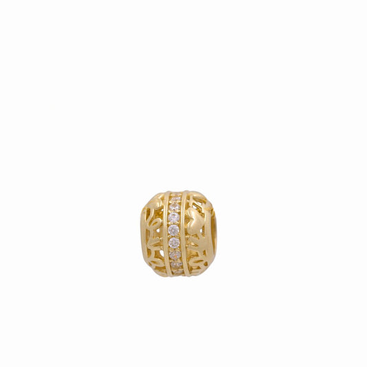 14K Yellow Gold Fashion Love Bracelet Charm / Weight: 1 GR / Stone: Cz / P24CH-244