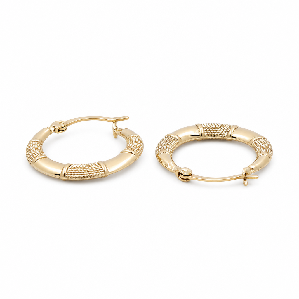 10K  Yellow Gold Fashion Earring Hoops  / Size: 2mm-13mm / Weight: 0.9 GR / DQEH0FS2x13