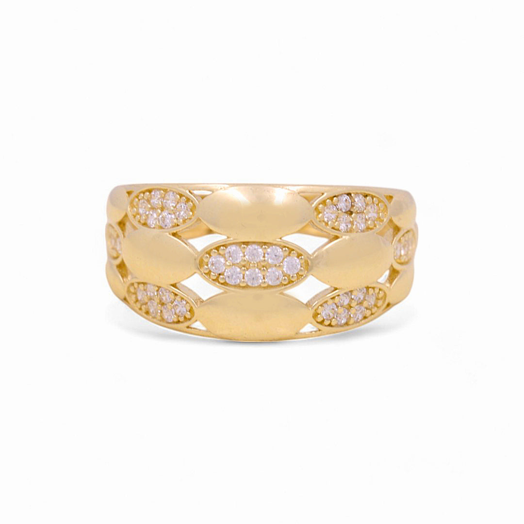 10K Yellow Gold Fashion Women's Ring with Cz / Size: 7 / Weight: 2.6 GR / P03R-4053