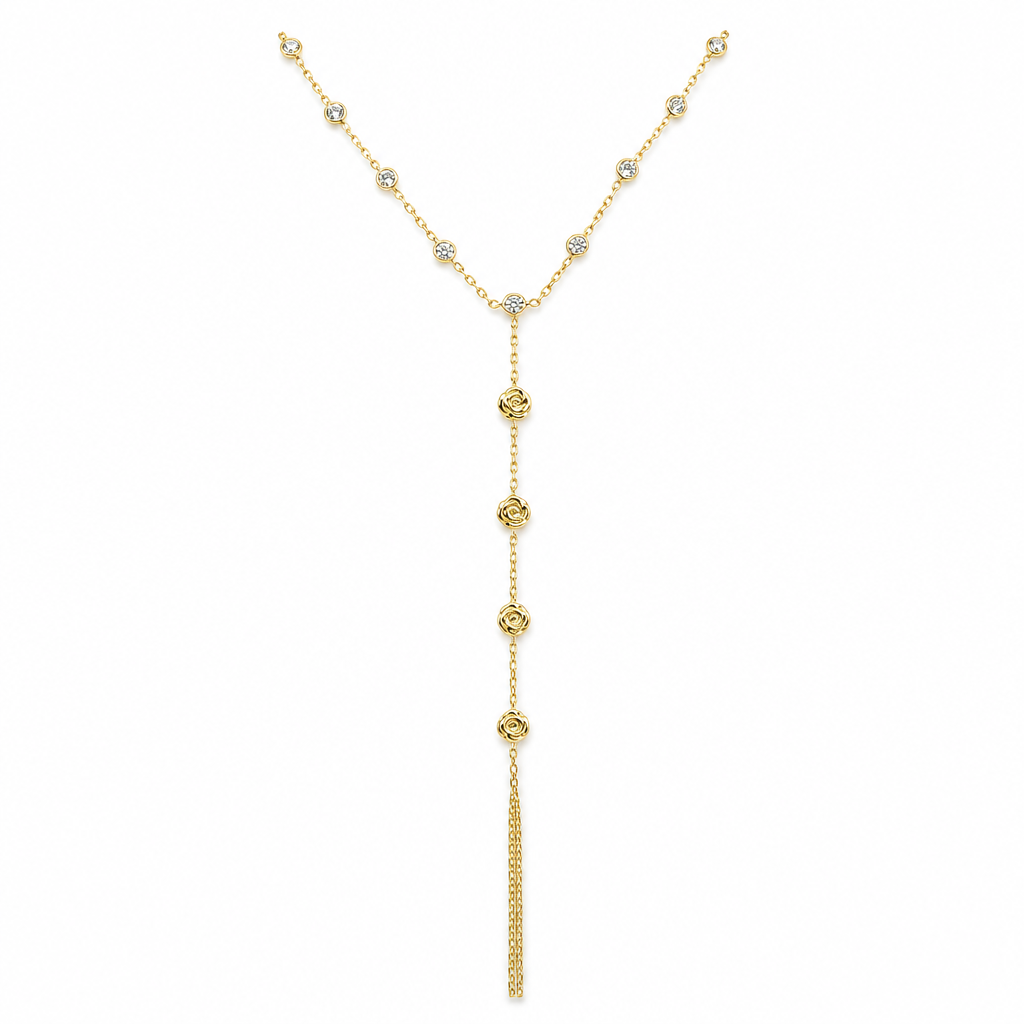 14K Yellow Gold Fashion Women's Clon Bracelet with Flowers and Cz / Size: 7.5'' / Weight: 4.4 GR / LLBWB4CLN-1