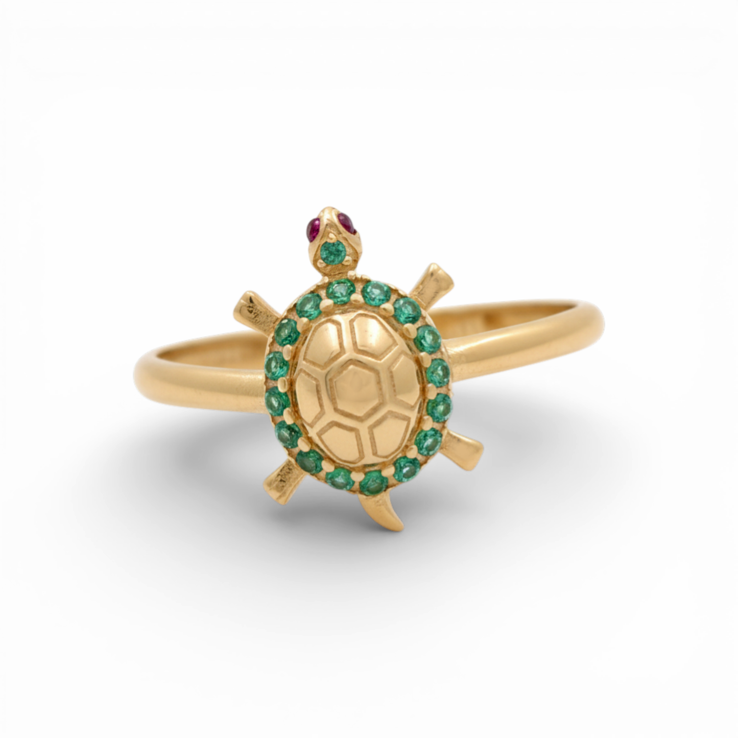 10K Yellow Gold Turtle Women's Ring with Cz / Size: 9 / Weight: 1.3 GR / DQWR0TG