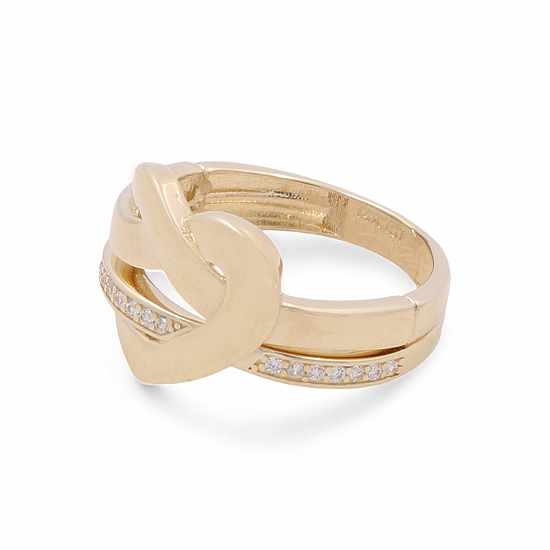 14K Yellow Woman's Heart Ring / CZ / Size: 6.5 / Weight: 2.8 GR / COWR4HR-20