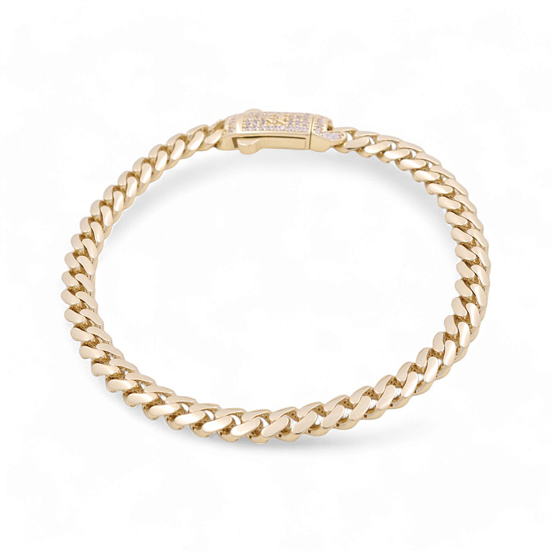 14K Yellow Gold Monaco Bracelets / Stone: Cz / Size 5mm 7.5" / Weight 10 GR / COWB4MON5-7.5