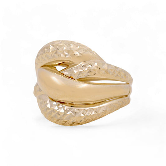 10K Yellow Gold Woman’s Diamond Cut Ring / Size: 7 / Weight: 4.0 GR / COWR0DC-4
