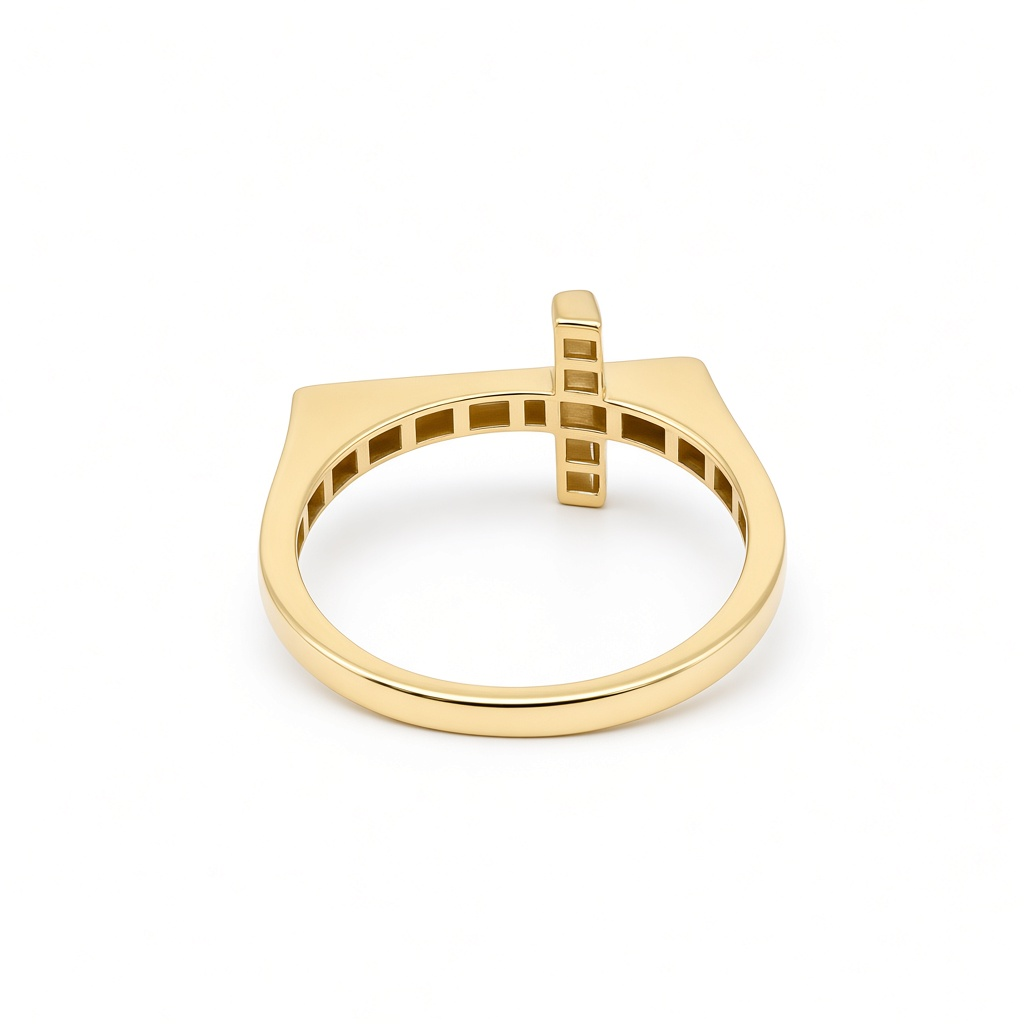 14K Yellow Gold Cross Women's Ring / Size: 7.5 / Weight: 1.6 GR / DOWR4CS