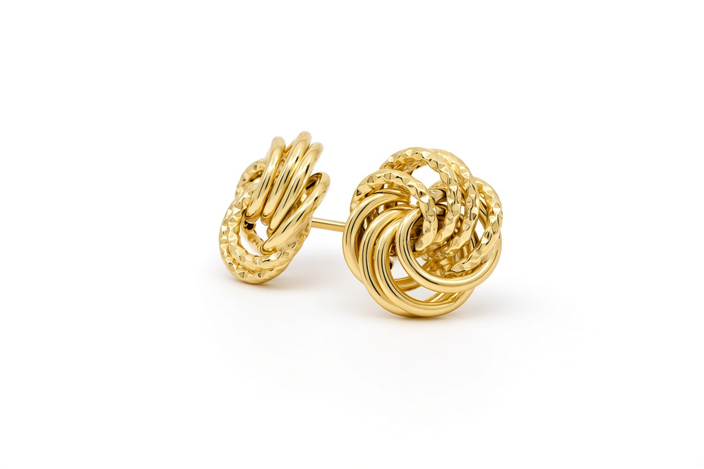 10K Yellow Gold Fashion Earrings with Design / Weight: 1.6 GR / MR11OR02