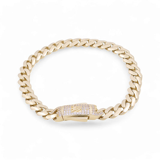 10K Yellow Gold Monaco Bracelet / CZ / Size 7mm 7.5" / Weight: 10.4 GR / COWB0MON7-7.5"