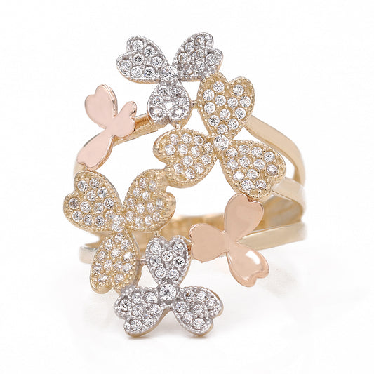 Tri-Color Flower Ring
