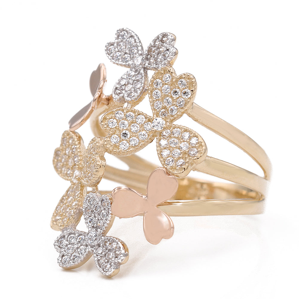 Tri-Color Flower Ring
