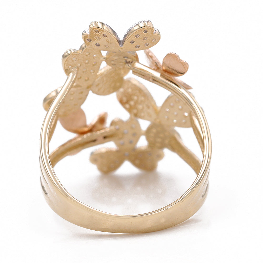 Tri-Color Flower Ring