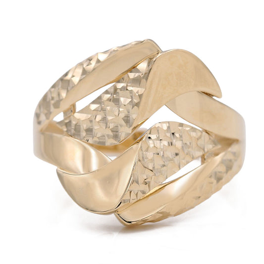 Smooth and Hammered Fashion Ring