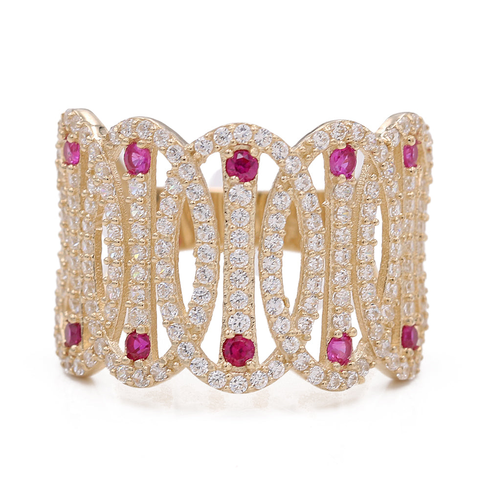Fashion Ring with Color Stones and Cubic Zirconias