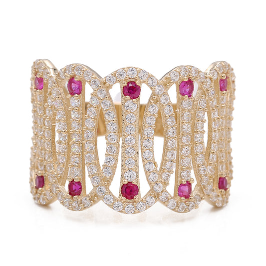 Fashion Ring with Color Stones and Cubic Zirconias