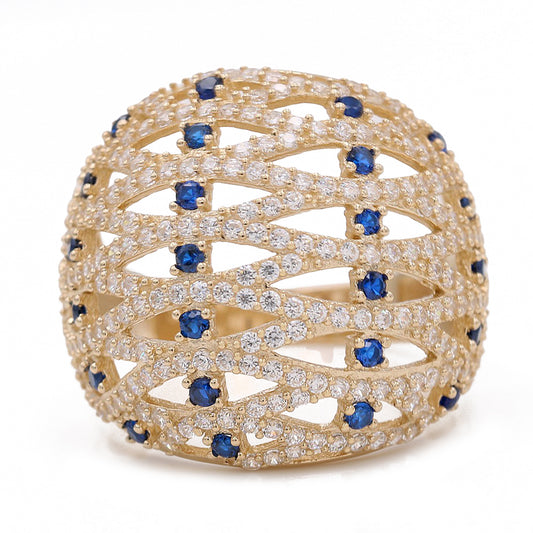 Fashion Ring with Blue Color Stones