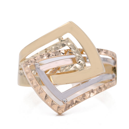 Smooth and Hammered Fashion Ring
