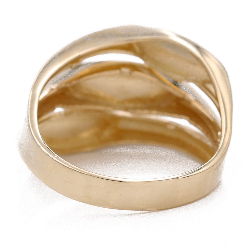 Smooth and Hammered Fashion Ring