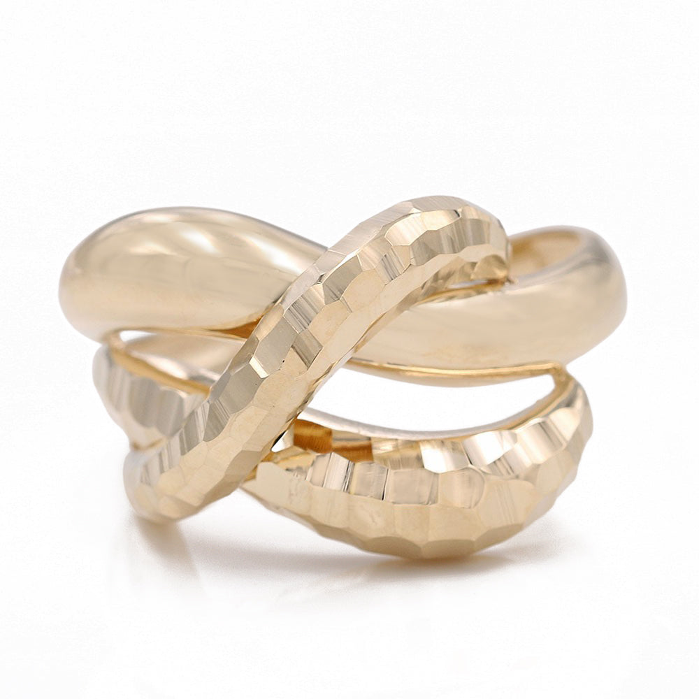 Smooth and Hammered Fashion Ring