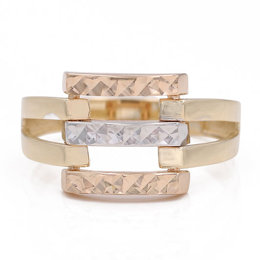 Smooth and Hammered Fashion Ring