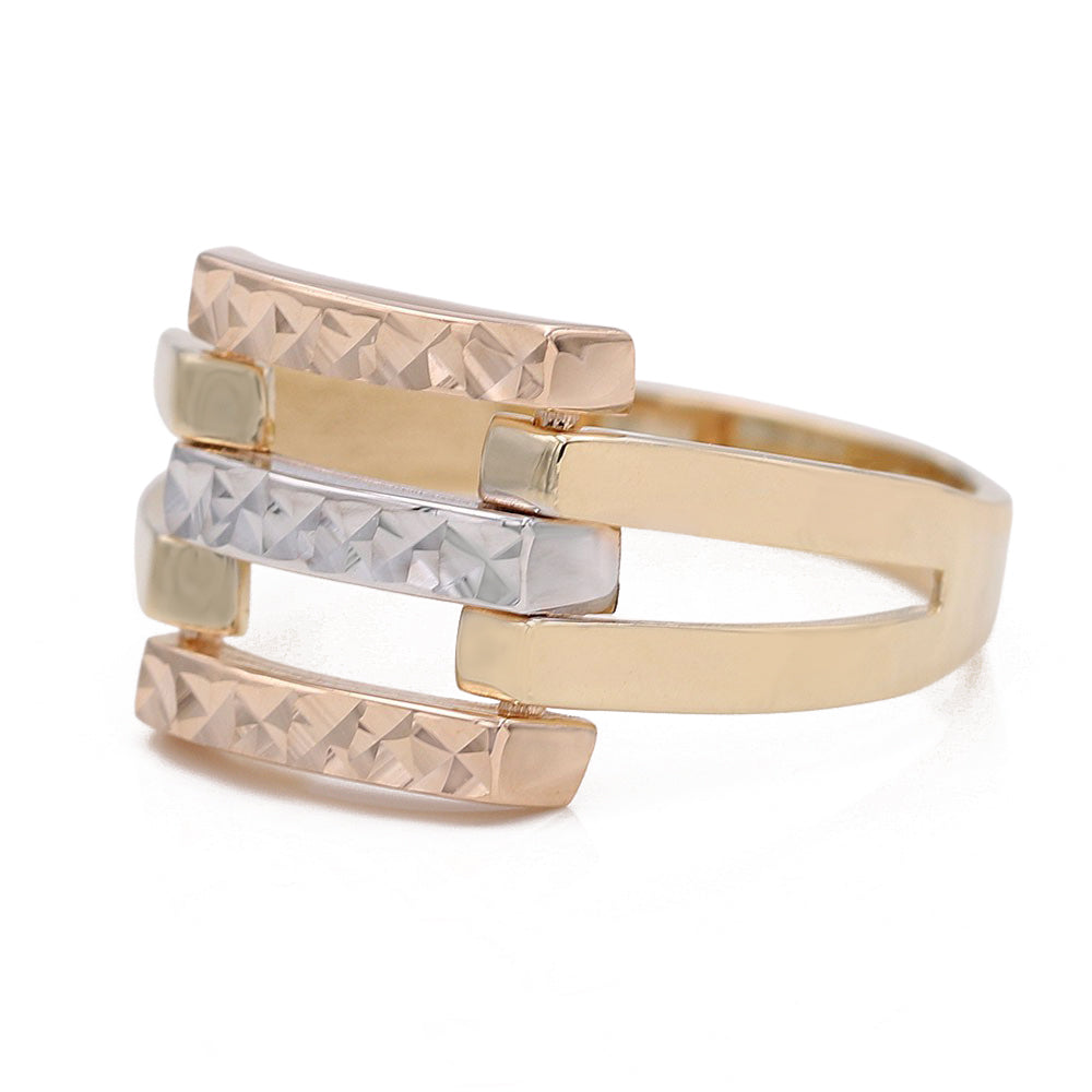 Smooth and Hammered Fashion Ring