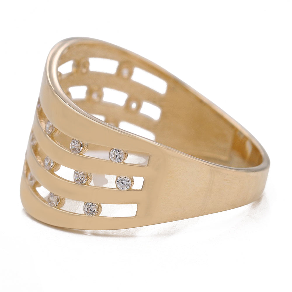 Wave Design Ring with Cubic Zirconias