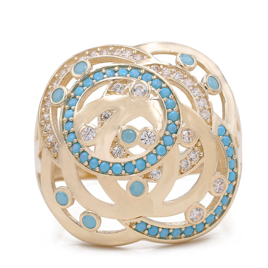 Fashion Ring with Blue Color Stones