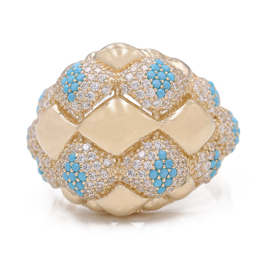 Fashion Ring with Color Stones and Cubic Zirconias