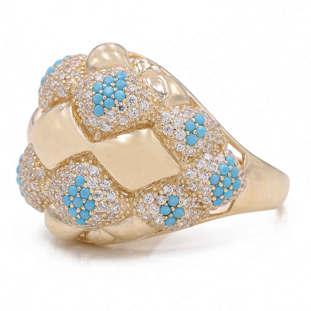 Fashion Ring with Color Stones and Cubic Zirconias