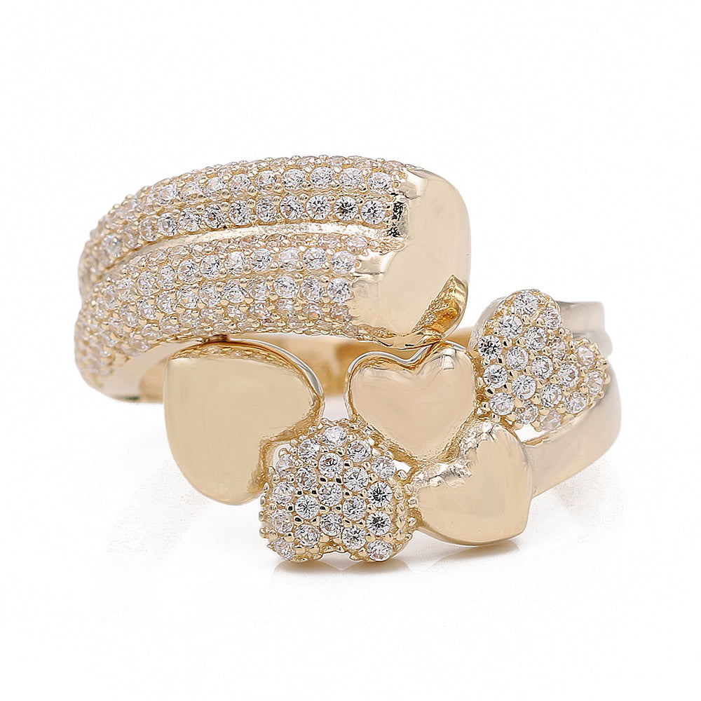Hearts Ring with Cubic Zirconias