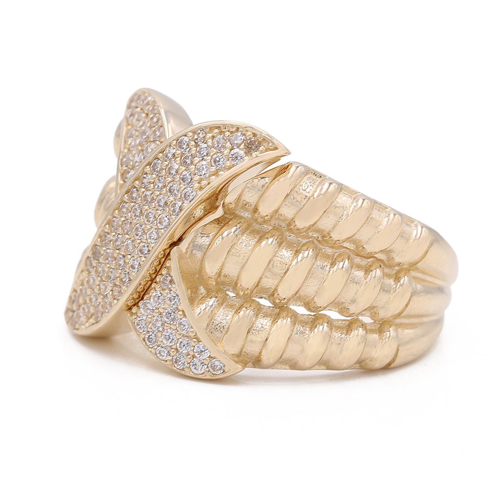 X Design Ring with Cubic Zirconia