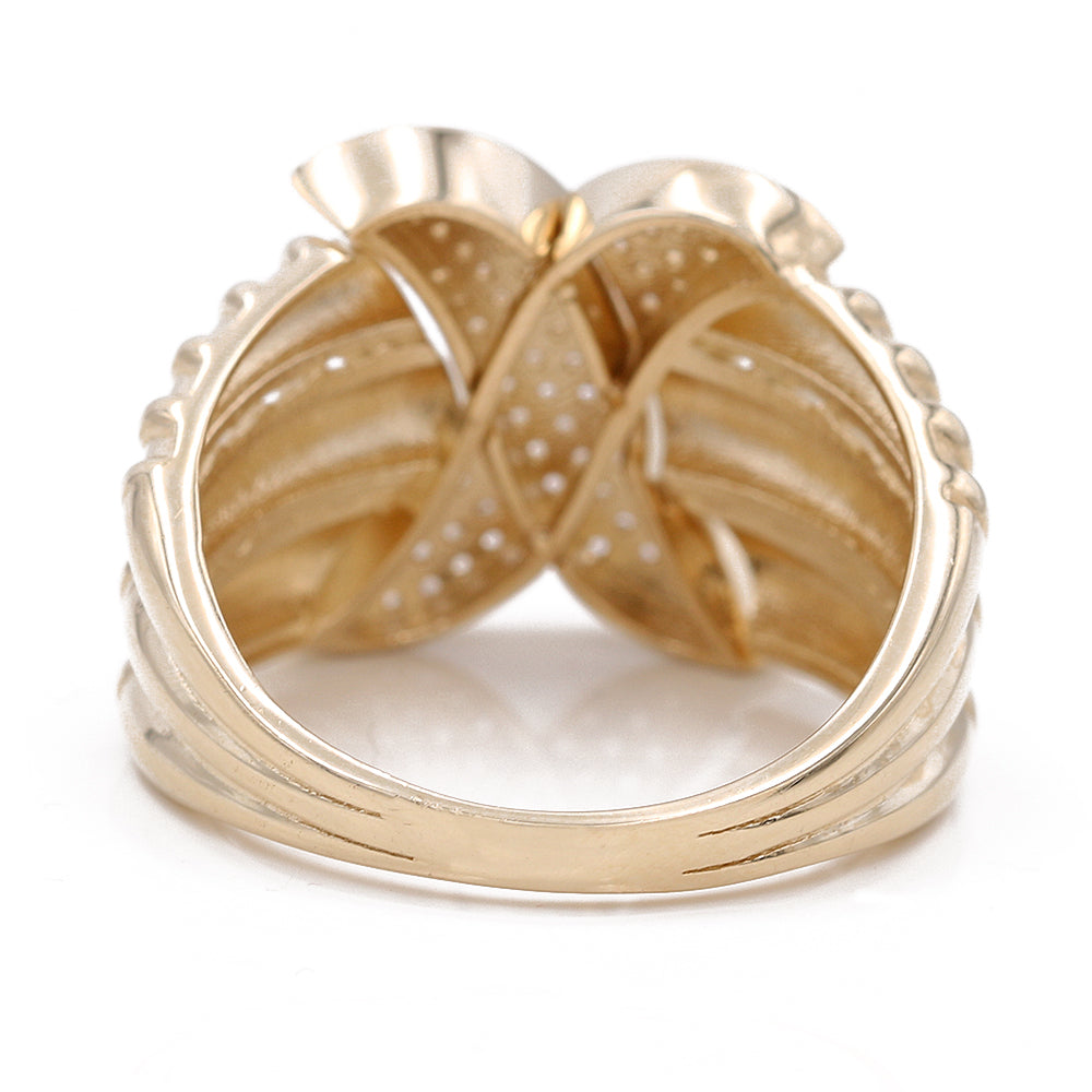X Design Ring with Cubic Zirconia